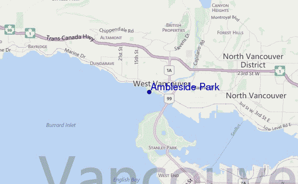 Ambleside Park location map
