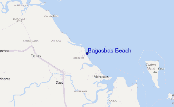Bagasbas Beach location map