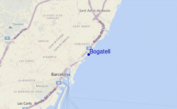 Bogatell location map