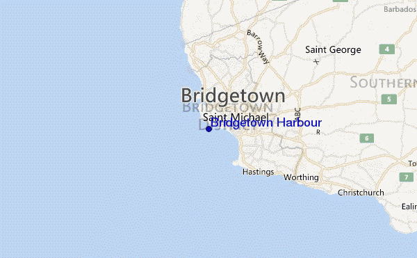 Bridgetown Harbour location map