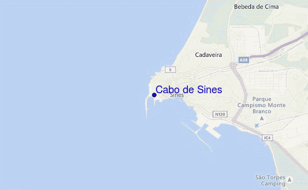 Cabo de Sines location map