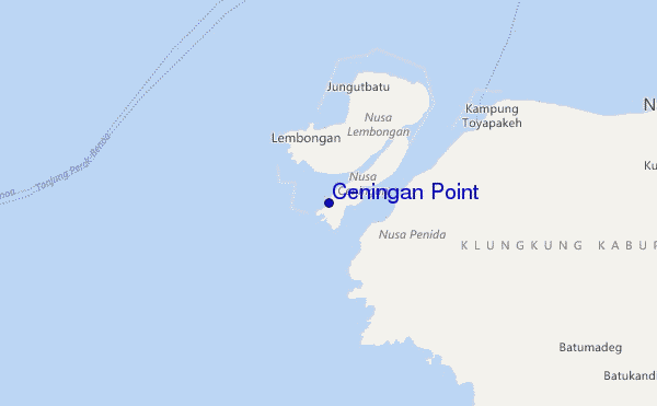 Ceningan Point location map