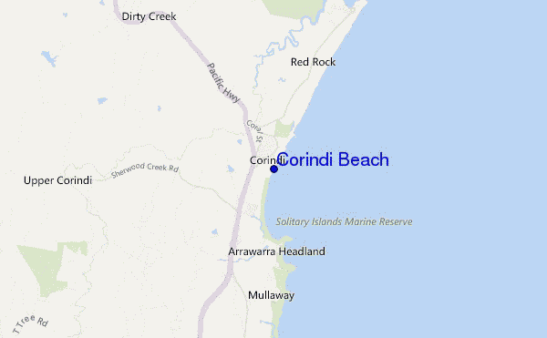 Corindi Beach location map