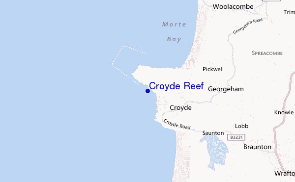 Croyde Reef location map