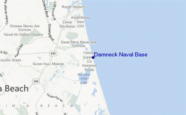 Damneck Naval Base location map