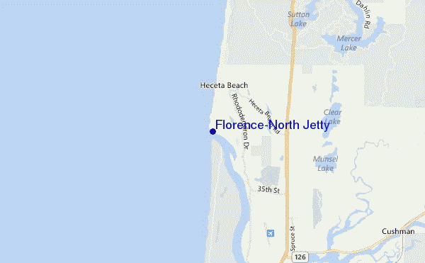 Florence-North Jetty location map