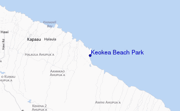 Keokea Beach Park location map