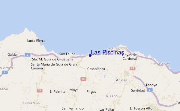 Las Piscinas location map