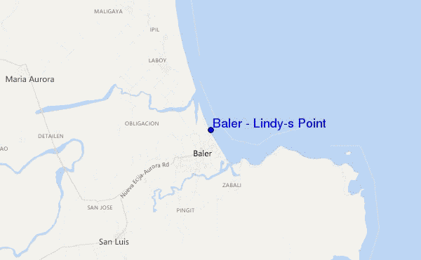Baler - Lindy's Point location map