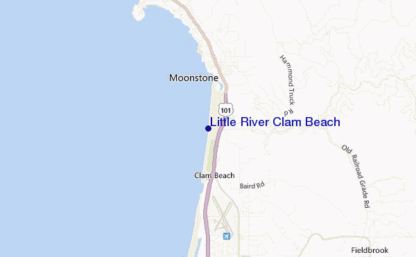 Little River Clam Beach location map