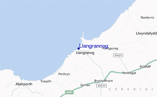 Llangrannog location map