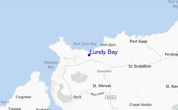 Lundy Bay location map