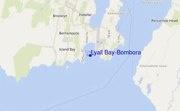 Lyall Bay-Bombora location map