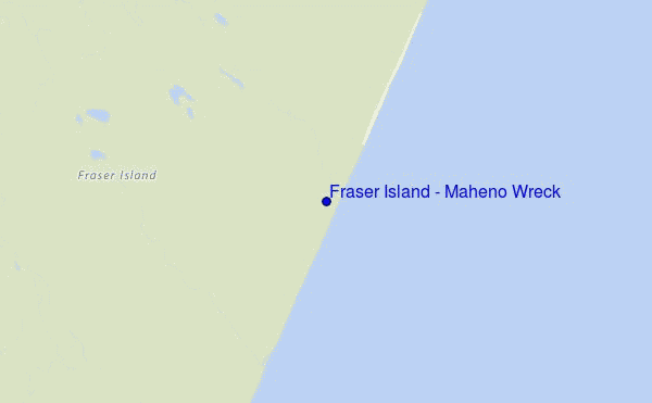 Fraser Island - Maheno Wreck location map