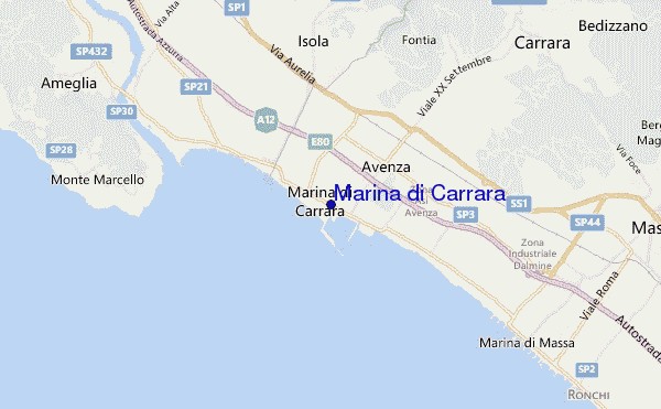 Marina di Carrara location map