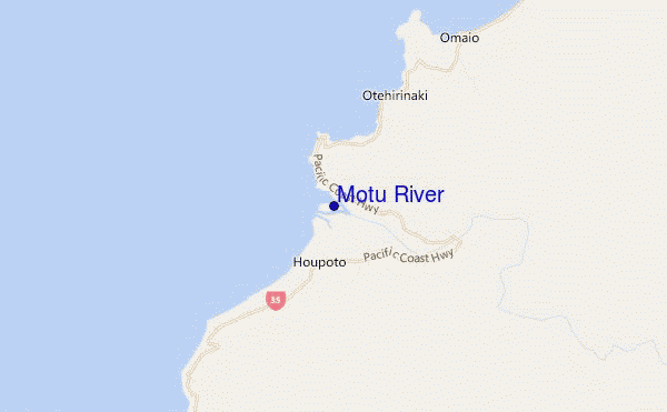 Motu River location map