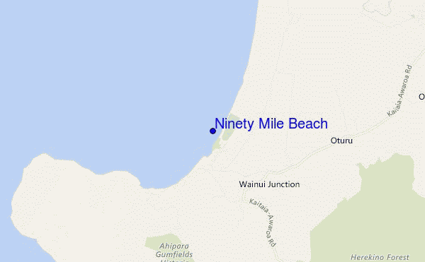 Ninety Mile Beach location map