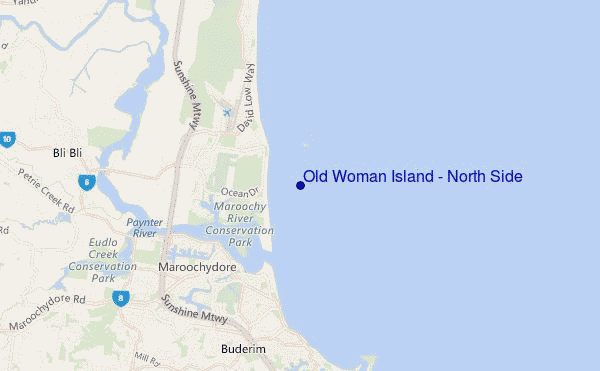 Old Woman Island - North Side location map