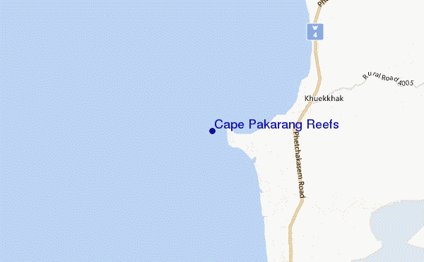 Cape Pakarang Reefs location map