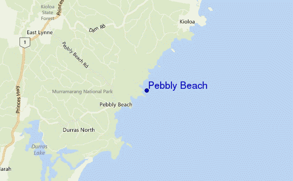 Pebbly Beach location map