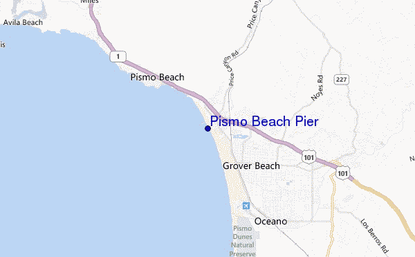 Pismo Beach Pier location map