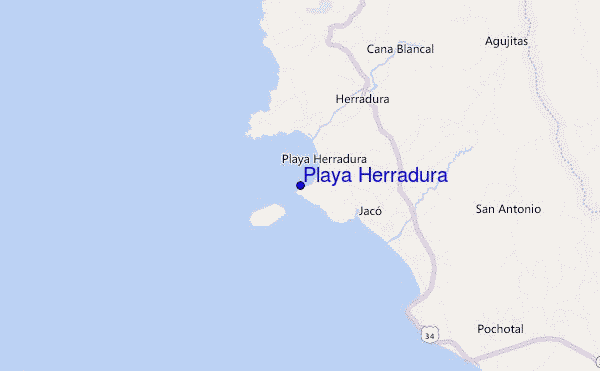Playa Herradura location map