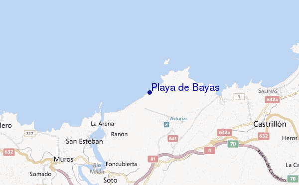 Playa de Bayas location map