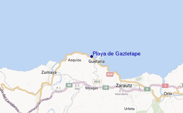 Playa de Gaztetape location map