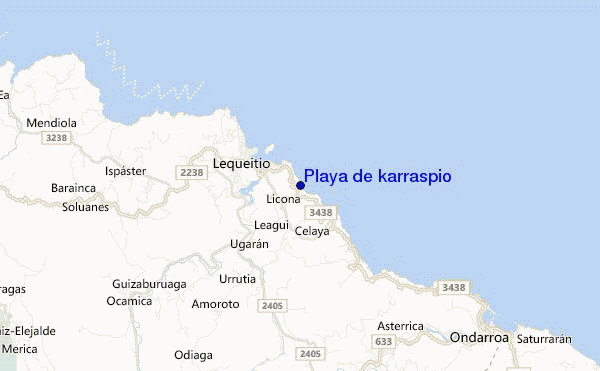 Playa de karraspio location map