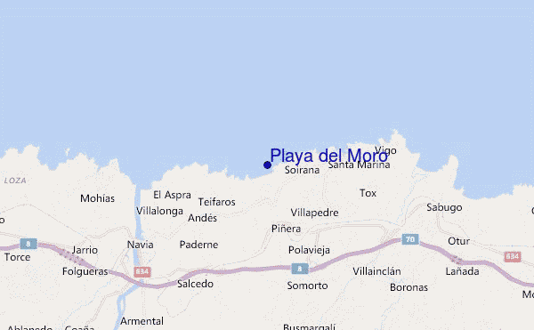 Playa del Moro location map