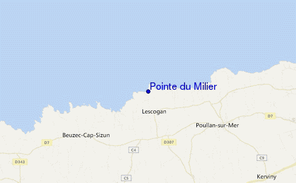 Pointe du Milier location map
