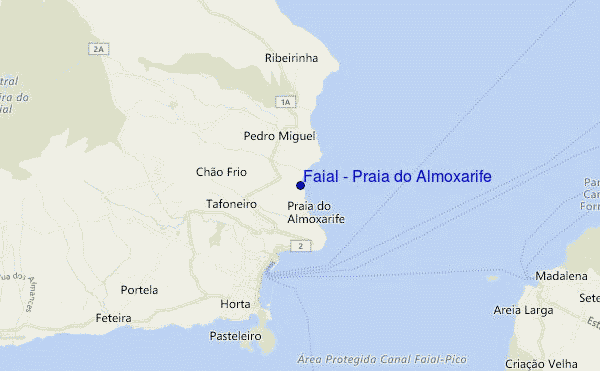Faial - Praia do Almoxarife location map