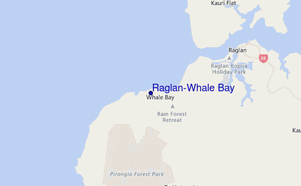 Raglan-Whale Bay location map