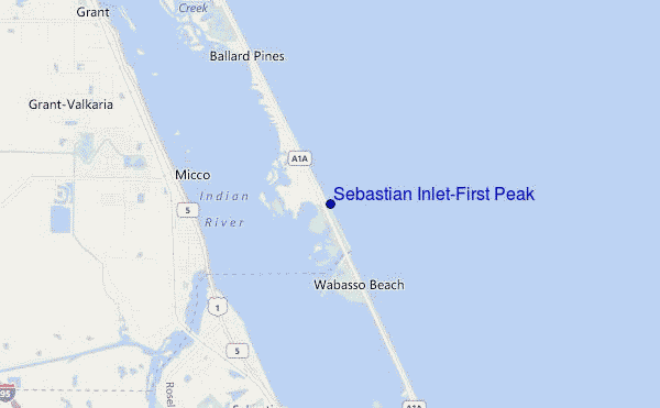 Sebastian Inlet-First Peak location map