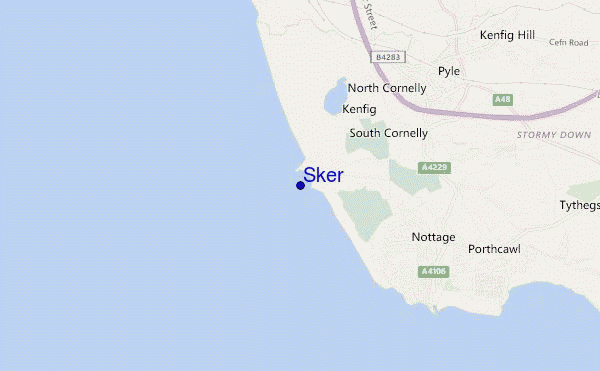 Sker location map
