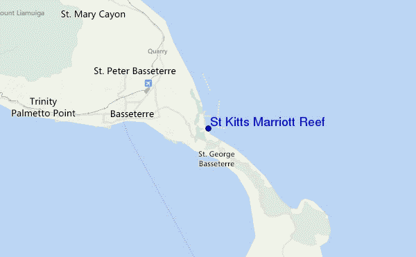 St Kitts Marriott Reef location map