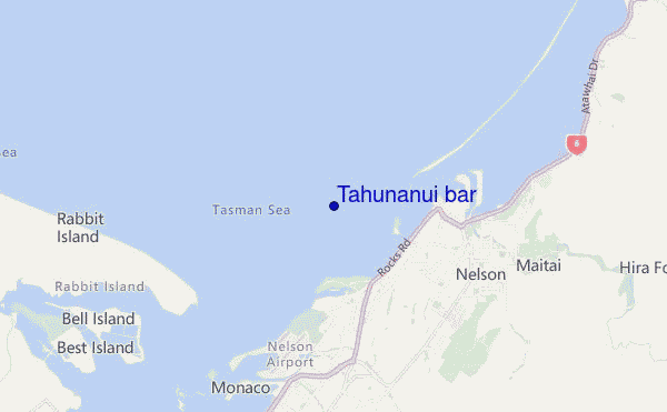 Tahunanui bar location map