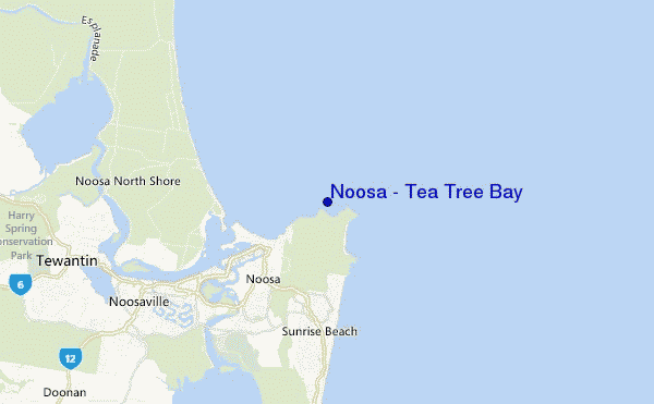 Noosa - Tea Tree Bay location map