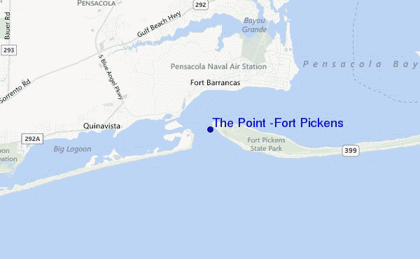 The Point -Fort Pickens location map