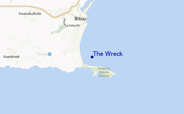 The Wreck location map