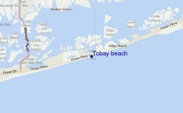 Tobay beach location map