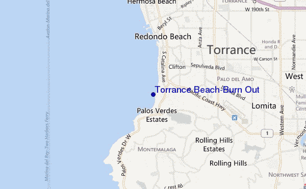 Torrance Beach/Burn Out location map