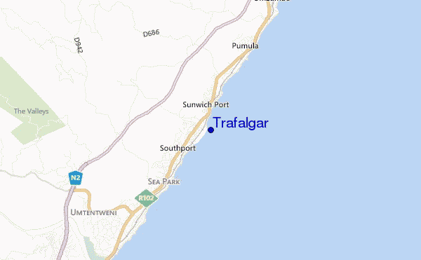 Trafalgar location map