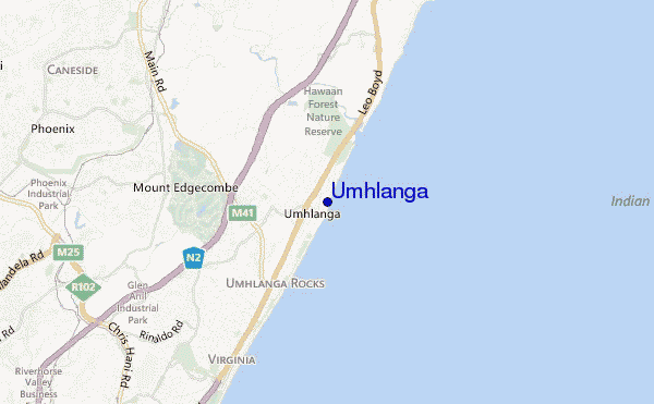 Umhlanga location map