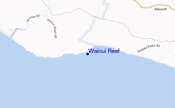 Wainui Reef location map