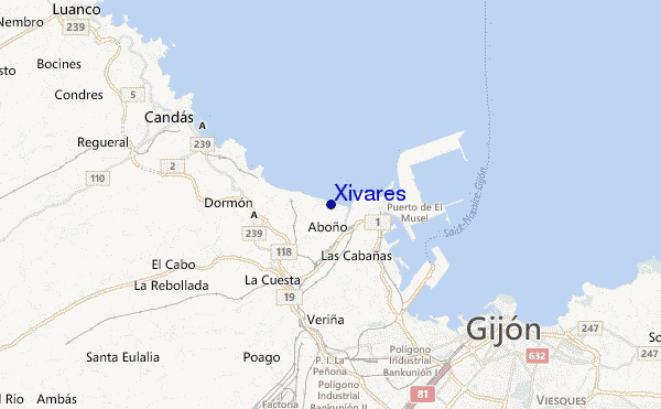 Xivares location map