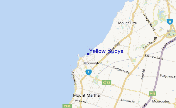 Yellow Buoys location map