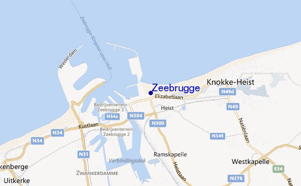 Zeebrugge location map