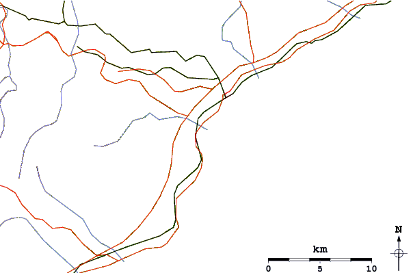 Strade e fiumi intorno Acque-Calde (Savona)