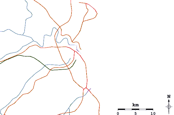 Strade e fiumi intorno Atalaia (Molhes)